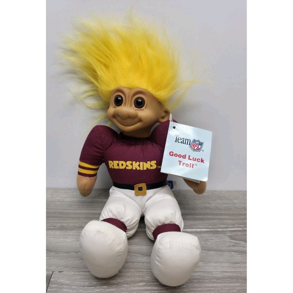 Vintage‎ Washington Redskins Troll Doll - Stuffed Toy - Russ Berrie - W/Tags
